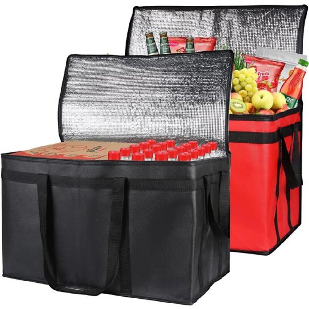 2-Pack Insulated Food Delivery Bag, XXX-Large Meal Grocery Tote